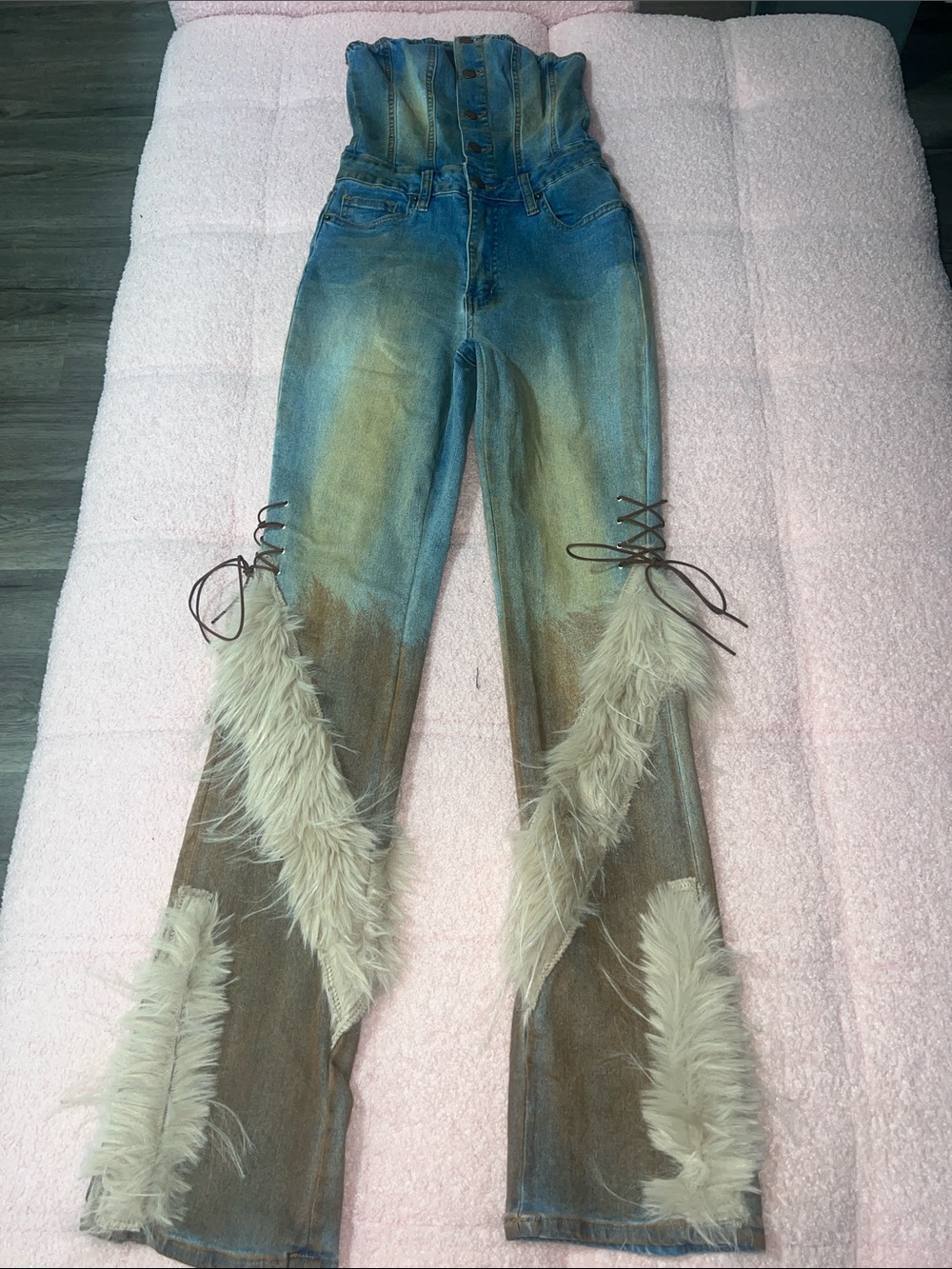 NWT Fashion Nova XS Denim Jumpsuit